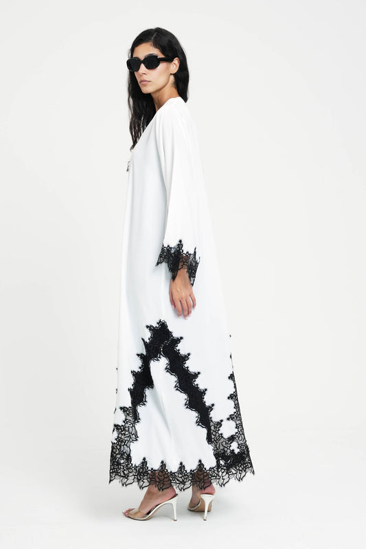 Contrast Lace Robe
