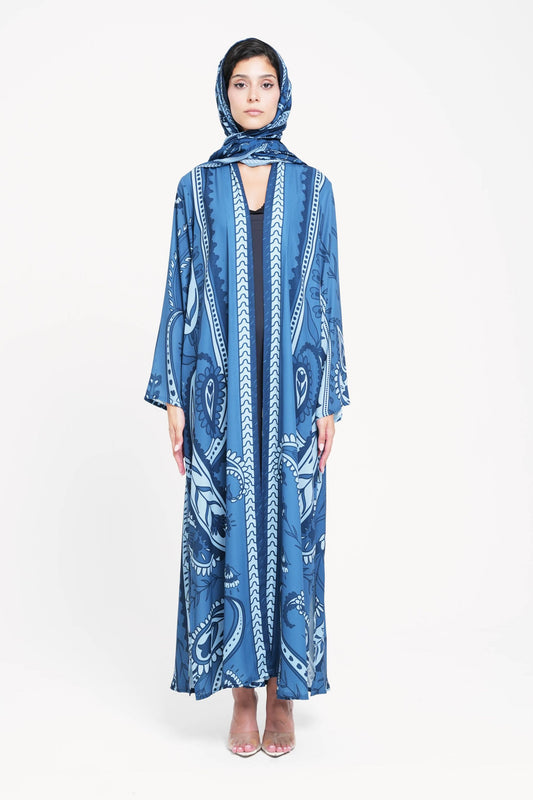 Denim Paisley Abaya
