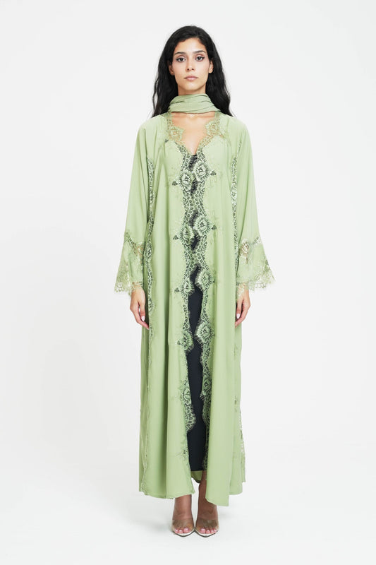 Matcha Lace Robe