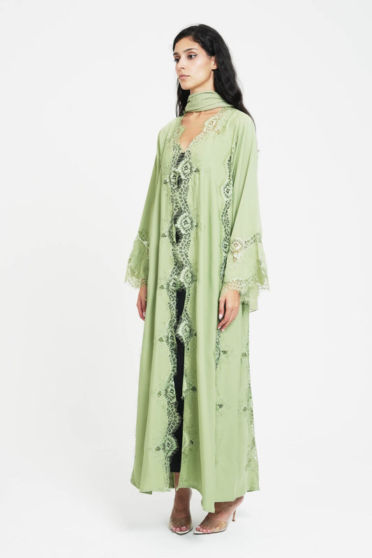 Matcha Lace Robe