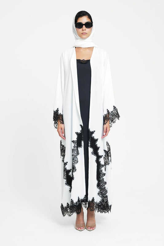 Contrast Lace Robe